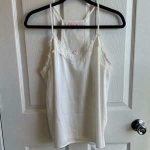 Pink Lily Lace Silk Tank